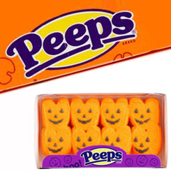 Pack de 2 Paquetes Edición Limitada de Halloween de Peeps Marshmallow Pumpkin de 22 g. Happy Halloween.