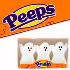 Pack de 2 Paquetes Edición Limitada de Halloween de Peeps Marshmallow Ghosts de 22 g. Deliciosa variedad con forma de Fantasma.