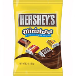 Pack compuesto por dos bolsas de Hershey’s Miniature de 150 g. Disfruta con este pack compuesto por deliciosas miniaturas de HERSHEY'S Milk Chocolate Bars.