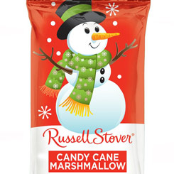 Pack de 2 Paquetes Edición Limitada de Russell Stover Candy Cane Marshmallow Snowman de aproximadamente 28 g. Esta variedad de Marshmallow sólo se produce una vez al año para disfrutar de una espectacular Navidad.