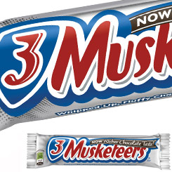 Pack compuesto por dos unidades de 3 Musketeers de 60 gr. Una de las chocolatinas más deliciosas y populares de Estados Unidos.