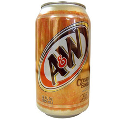 Pack de 6 latas de A&W Cream Soda 355 ml. Uno de los refrescos preferidos de los americanos con un dulce sabor de vainilla.