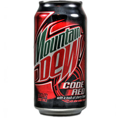 Pack de 6 Latas de Mountain Dew Red Code 355 ml. Estupenda versión con un toque a deliciosa cereza.