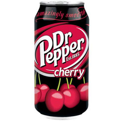 Pack de 6 Latas de Dr Pepper Cherry 355 ml., refresco con gas mundialmente conocido por su exquisito sabor.