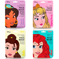 Set de mascarillas faciales Princesas Disney, da un toque mágico a tu rutina de cuidado de la piel con este pack de mascarillas faciales de Ariel, Bella, Jasmine y Aurora.