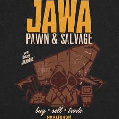 Camiseta Oficial "Jawa Droid Repair" basado en la popular saga “Star Wars” de George Lucas. Camiseta de alta calidad realizada en algodón 100%. Producto Oficial Star Wars 