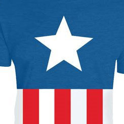 Camiseta del uniforme del Capitán América “Captain America “. Basado en el comic y la película de Marvel. 