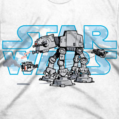 Camiseta del logo de Star Wars y de un vehículo AT-AT Walker, producto oficial de Star Wars “Star Wars Logo & AT-AT“. 