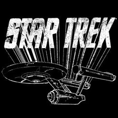 Camiseta del Logo de Star Trek y la nave Enterprise. Basado en la popular saga de ciencia ficción. 