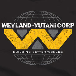 Camiseta con el texto We Want To Change The World y el logo de Weyland Corp de la película Prometheus.