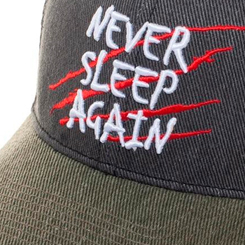 Gorra Béisbol Never Sleep Again basada en la saga de películas de Pesadilla en Elm Street. Disfruta con esta gorra de una de la sagas de terror que marcó a varias generaciones.