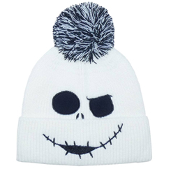 Precioso y calentito gorro beanie oficial de Jack Skellington basado en el popular personaje de Pesadilla antes de Navidad. Realizado en 100% algodón con unas dimensiones aproximadas de 23 x 22 cm, Talla única. 