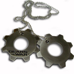 Chapas de identificación de Gears of War. Estas placas están realizadas en metal y están basadas en el famoso juego Gears of War.