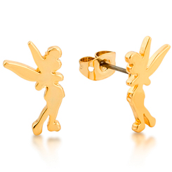 Pendientes de la preciosa Campanilla basado en el clásico Peter Pan de Disney.  Estos preciosos pendientes están realizados en titanio con un plateado de Oro Amarillo 14k con un acabado de alto brillo,