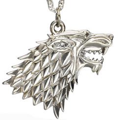 Réplica Oficial del Colgante en forma de cabeza de Lobo símbolo de la casa Stark basado en la serie de Televisión de Juego de Tronos...