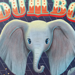 Cuadro con estilo retro de Dumbo basado en la película de Disney Dumbo. Disfruta en tu lugar preferido de tu casa o de tu oficina con este cuadro con paspartú del elefante más famoso del cine. 