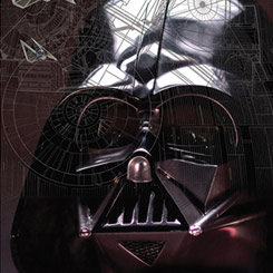 Espectacular cuadro de Darth Vader basado en la película Star Wars Rogue One. Disfruta en tu lugar preferido de tu casa o de tu oficina con este cuadro con paspartú.
