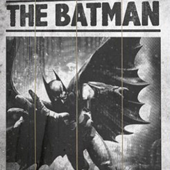 Espectacular Póster realizado en madera de Batman Arkham Origins Wanted, el Póster tiene un tamaño aproximado de 40 x 60 cm., 