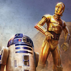 Impresionante Póster realizado en metal de R2-D2 y C-3PO Episode IV A New Hope Collection, el Póster tiene un tamaño aproximado de 45 x 32 cm.,