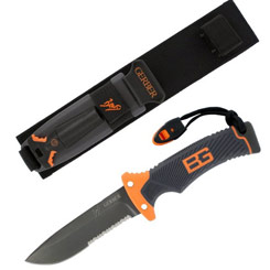 Pack compuesto por el cuchillo GERBER Bear Grylls Ultimate Knife y el libro de El Último Superviviente 2.0.