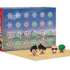 Calendario de adviento de Dragon Ball Z  Pocket POP! El calendario está compuesto por 24 figuras de unos 4 cm de alto aproximadamente. 
