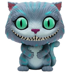 Figura del Gato Cheshire realizada en vinilo perteneciente a la línea Pop! de Funko. La figura tiene una altura aproximada de 10 cm., y está basada en la película de Disney Alicia en el País de las Maravillas. 