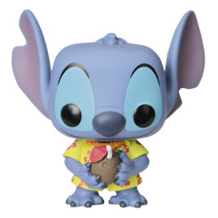 Figura de Aloha Stitch realizada en vinilo perteneciente a la línea Pop! de Funko. La figura tiene una altura aproximada de 10 cm., y está basada en la película de Disney Lilo y Stitch.