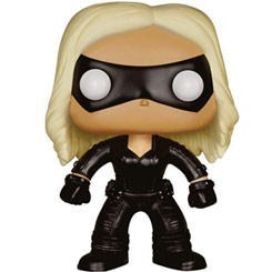 Figura Canario Negro realizada en vinilo perteneciente a la línea Pop! de Funko. La figura tiene una altura aproximada de 10 cm., y está basada en la serie de televisión Arrow del Universo de DC Comics.