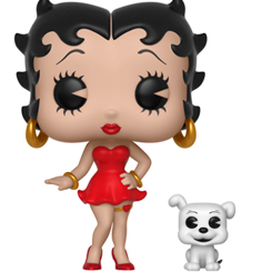 Figura de Betty Boop y Pudgy realizada en vinilo perteneciente a la línea Pop! de Funko. La figura tiene una altura aproximada de 10 cm., y está basada en la serie de Betty Boop.