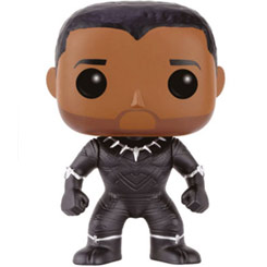 Figura del Black Panther (Unmasked) realizada en vinilo perteneciente a la línea Pop! de Funko. La figura tiene una altura aproximada de 10 cm., y está basada en la película Capitán América: Civil War.