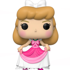 Figura de Cenicienta con el vestidito rosa realizada en vinilo perteneciente a la línea Pop! de Funko. La figura tiene una altura aproximada de 10 cm., y está basada en la película de Disney La Cenicienta. 