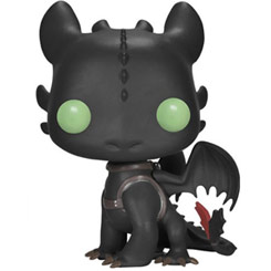 Figura de Toothless realizada en vinilo perteneciente a la línea Pop! de Funko. La figura tiene una altura aproximada de 10 cm., y está basada en la película de Cómo entrenar a tu Dragón 2. 