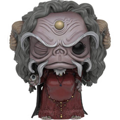 Figura de Aughra realizada en vinilo perteneciente a la línea Pop! de Funko. La figura tiene una altura aproximada de 9 cm., y está basada en la película Cristal Oscuro.