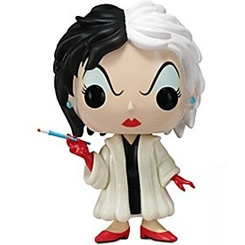 Figura de Cruella De Vil realizada en vinilo perteneciente a la línea Pop! de Funko. La figura tiene una altura aproximada de 10 cm., y está basada en la película de Disney 101 Dálmatas.