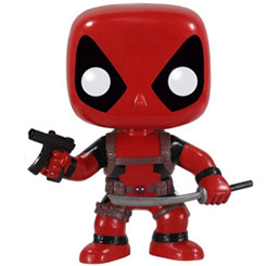 Figura de Deadpool realizada en vinilo perteneciente a la línea Pop! de Funko. La figura tiene una altura aproximada de 10 cm., y está basada en la película Deadpool.