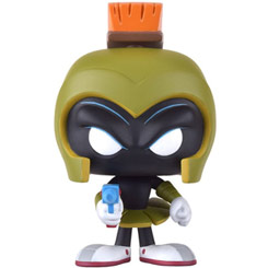 Figura de Marvin el Marciano realizada en vinilo perteneciente a la línea Pop! de Funko. La figura tiene una altura aproximada de 9 cm., y está basada en la serie de televisión Duck Dodgers.