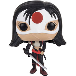 Figura de Katana realizada en vinilo perteneciente a la línea Pop! de Funko. La figura tiene una altura aproximada de 9 cm., y está basada en la película Escuadrón Suicida.