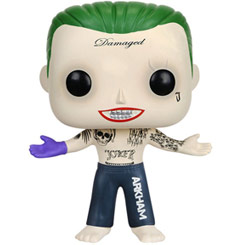 Figura de The Joker realizada en vinilo perteneciente a la línea Pop! de Funko. La figura tiene una altura aproximada de 9 cm., y está basada en la película Escuadrón Suicida.