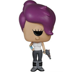 Figura de Turanga Leela realizada en vinilo perteneciente a la línea Pop! de Funko. La figura tiene una altura aproximada de 10 cm., y está basada en la serie de Televisión Futurama.