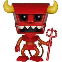 Figura del Diablo Robot realizada en vinilo perteneciente a la línea Pop! de Funko. La figura tiene una altura aproximada de 10 cm., y está basada en la serie de Televisión Futurama.