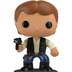 Figura de Han Solo realizada en vinilo perteneciente a la línea Pop! de Funko. La figura tiene una altura aproximada de 9 cm., y está basada en la saga de Star Wars. 