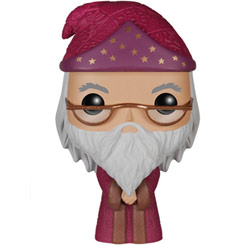 Figura de Albus Dumbledore realizada en vinilo perteneciente a la línea Pop! de Funko. La figura tiene una altura aproximada de 9 cm., y está basada en la saga de películas de Harry Potter.