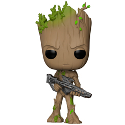 Figura de Groot realizada en vinilo perteneciente a la línea Pop! de Funko. La figura tiene una altura aproximada de 10 cm., y está basada en saga de Avengers: Infinity War. 