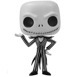 Figura de Jack Skellington realizada en vinilo perteneciente a la línea Pop! de Funko. La figura tiene una altura aproximada de 10 cm., y está basada en la película de Pesadilla antes de Navidad.