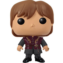 Figura de Tyrion Lannister realizada en vinilo perteneciente a la línea Pop! de Funko. La figura tiene una altura aproximada de 10 cm., y está basada en la serie de TV Juego de Tronos.