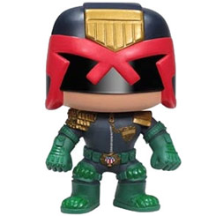 Figura del Juez Dredd realizada en vinilo perteneciente a la línea Pop! de Funko. La figura tiene una altura aproximada de 10 cm., y está basada en la película Dredd.