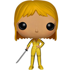 Figura de La Novia realizada en vinilo perteneciente a la línea Pop! de Funko. La figura tiene una altura aproximada de 10 cm., y está basada en la película de Quentin Tarantino Kill Bill.