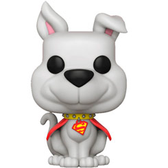 Figura de Krypto el famoso perro de Superman realizada en vinilo perteneciente a la línea Pop! de Funko. La figura tiene una altura aproximada de 10 cm., y está basada en el perro de Superman de DC Comics.