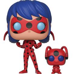 Figura de Lady Bug & Tikki realizada en vinilo perteneciente a la línea Pop! de Funko. La figura tiene una altura aproximada de 10 cm., y está basada en la serie de TV de Disney Miraculous: Las aventuras de Ladybug.