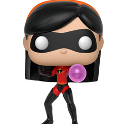 Figura de Violeta Parr realizada en vinilo perteneciente a la línea Pop! de Funko. La figura tiene una altura aproximada de 10 cm., y está basada en la película de Disney Los increíbles.